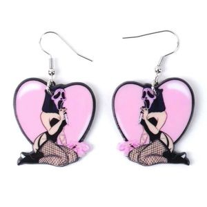 Sexy fashion earrings lady with fishnet